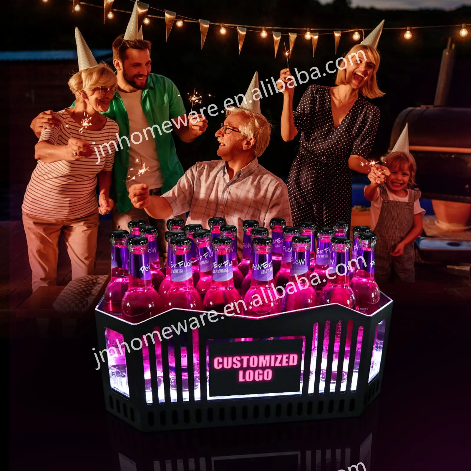 Modern Design Ktv Bar Custom Logo Ice Bucket Ice Buckets For Parties Plastic Ice Bucket