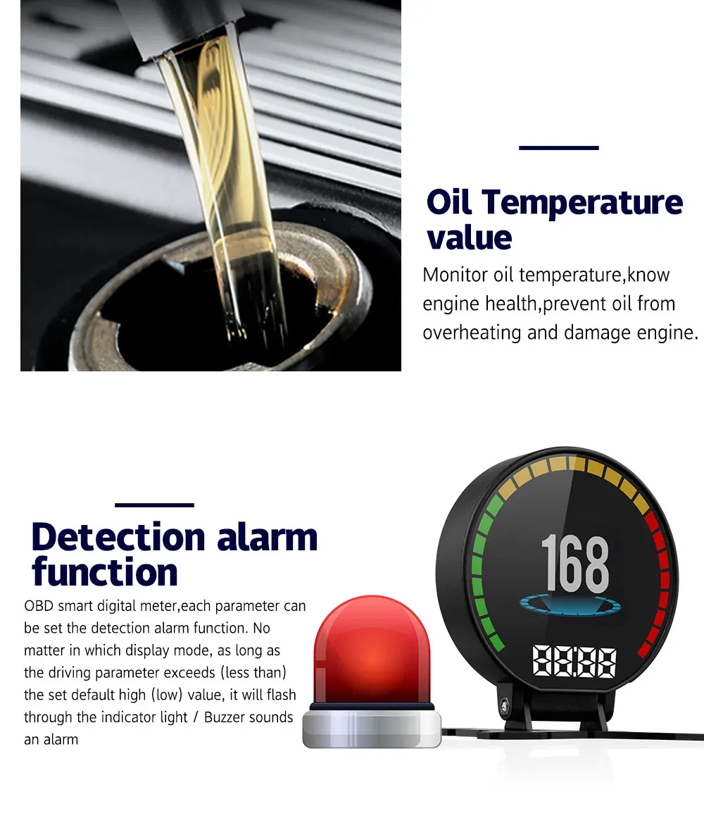 Auto OBD2 Scanner Meter Universal Speed display car head up display OBD digital Gauge P15 car speedometer