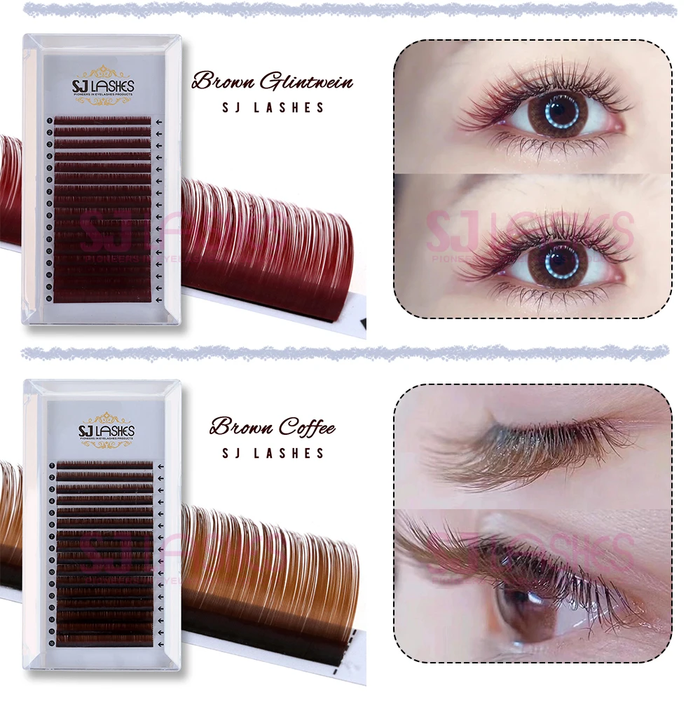 PBT Fiber Cashmere Russian Volume Brown Eyelash Extensions