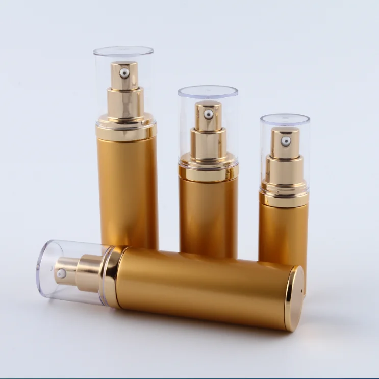 Wholesale Pump Spray Airless Bottle Cosmetic 15ml 30ml 45ml 50ml aluminum Vacuum lotion Bottle