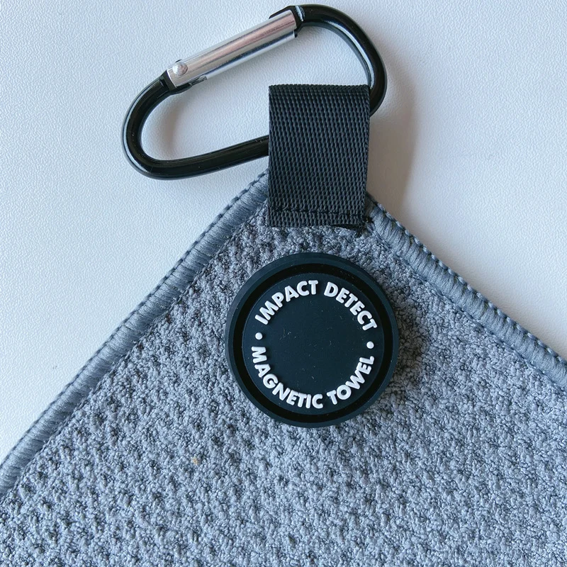 New design custom logo microfiber magnetic waffle  golf hand towel with magnet