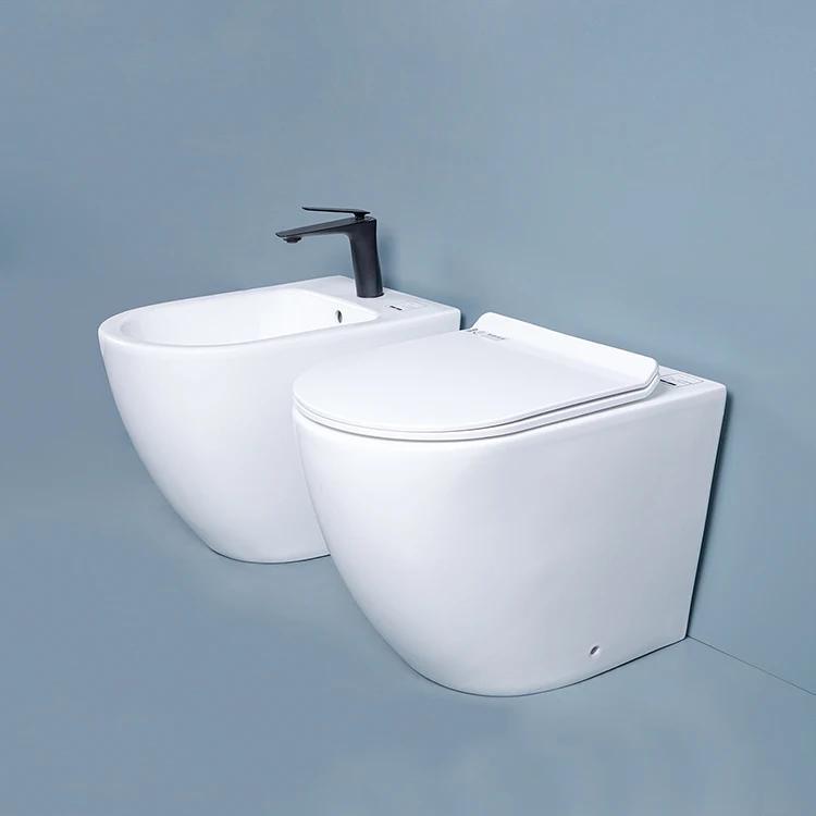 OEM ODM Modern One Piece Ceramic WC Toilet Bathroom Toilets and Bidet Sets Floor Mounted Toilet