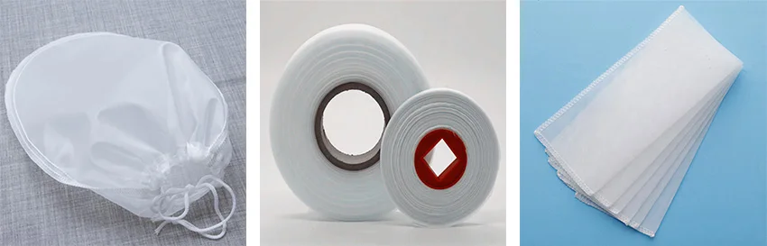 Thickness 65 micron reusable nylon fine mesh food strainer bag / food grade filter bag for nut milk