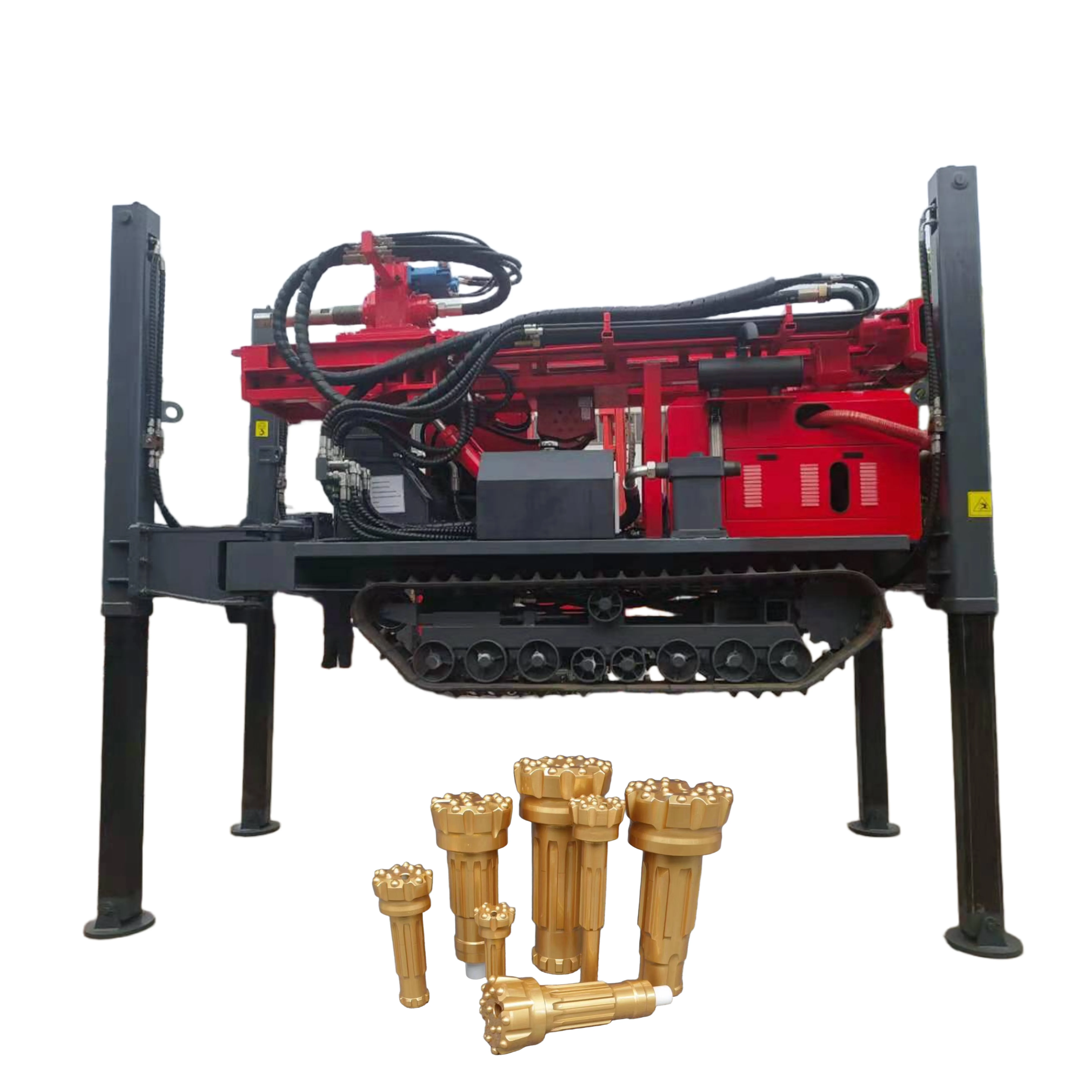 China crawler mounted diesel engine driven borehole DTH pneumatic water drilling rig machine well drilling rig mining machinery