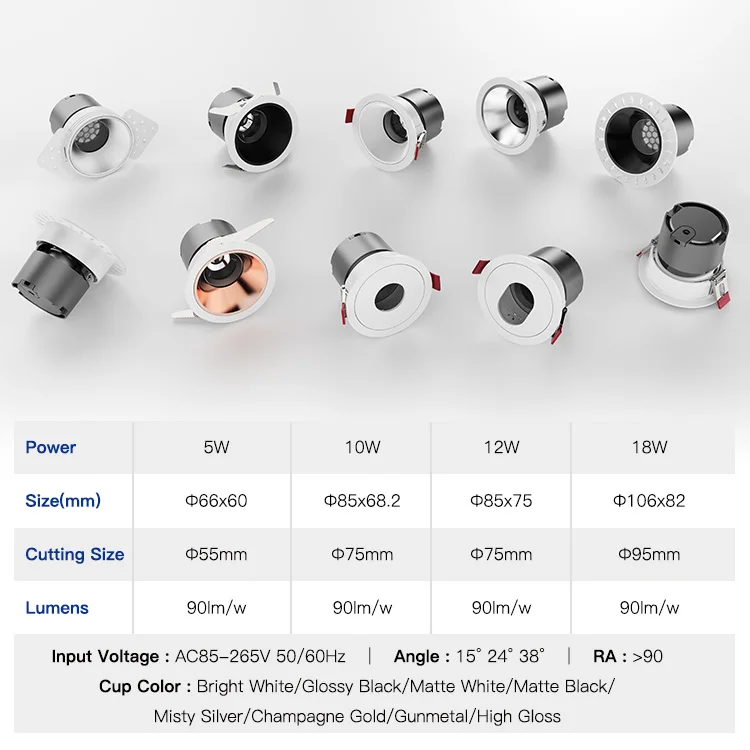 WOLINK Project round pot pop ceiling lights wall washer deep recessed ceiling led spotlight downlight