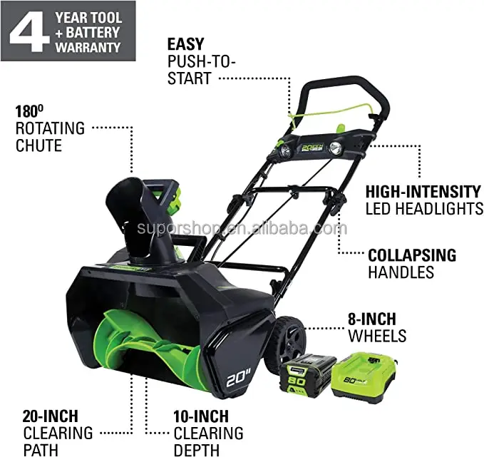 New Arrivals Hand Held Rechargeable Cordless Battery Powered Automatic Cordless Electric Snow Thrower