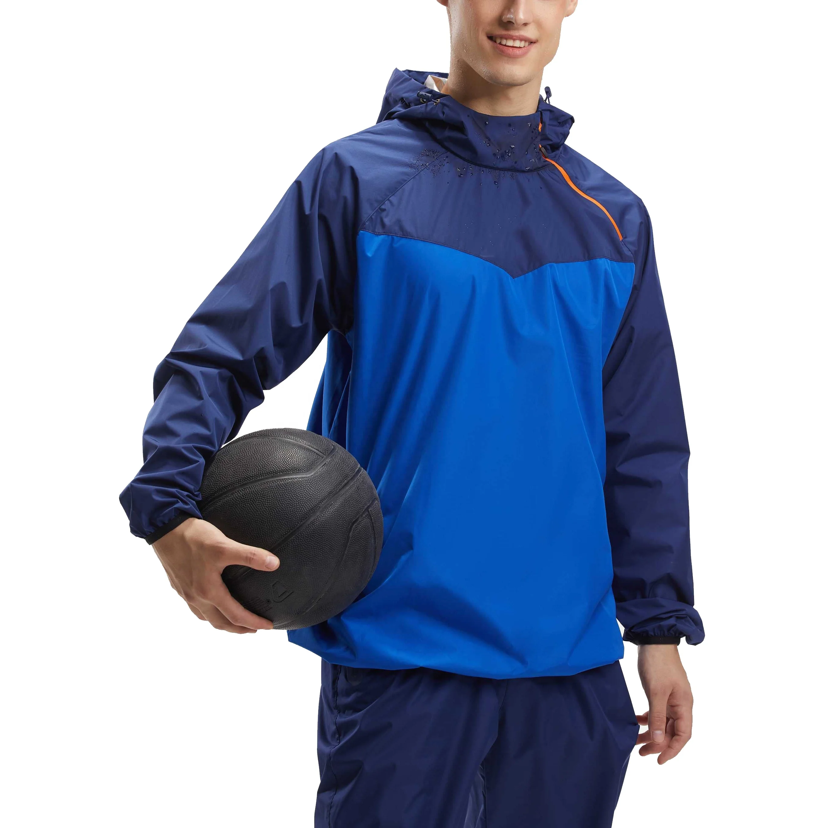 Custom Mens Sports Outdoor Waterproof Jacket Sweat Fabric Inside Long Sleeves Zip Up Vintage Track Jackets Sauna Suit For Men