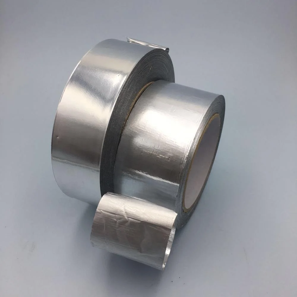 Pipe Joints Prevent Moisture Heat Resistant System Silver Waterproof Adhesive Backed Aluminum Foil Tape