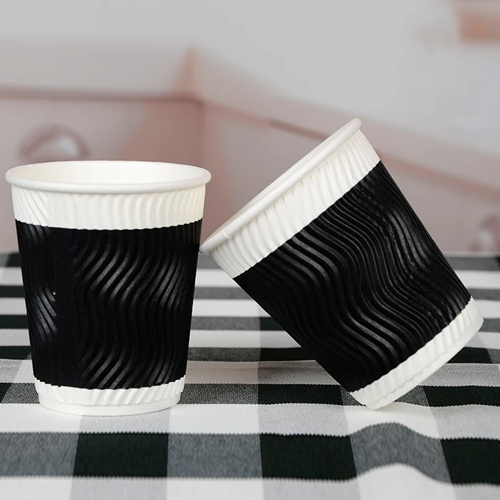 8oz 12oz 16oz 20oz Ripple  double wall paper coffee cups with lids and sleeves
