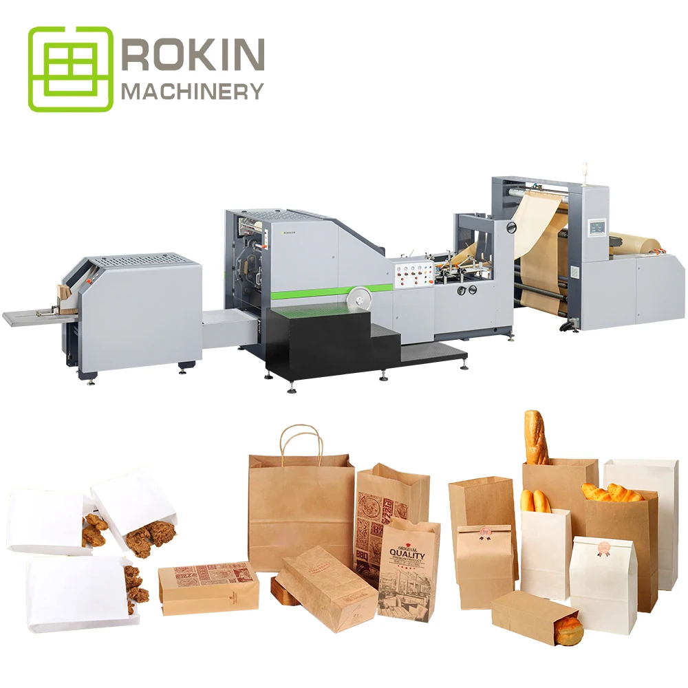 ROKIN BRAND kraft used paper bag making machine paper product making machinery in algeria