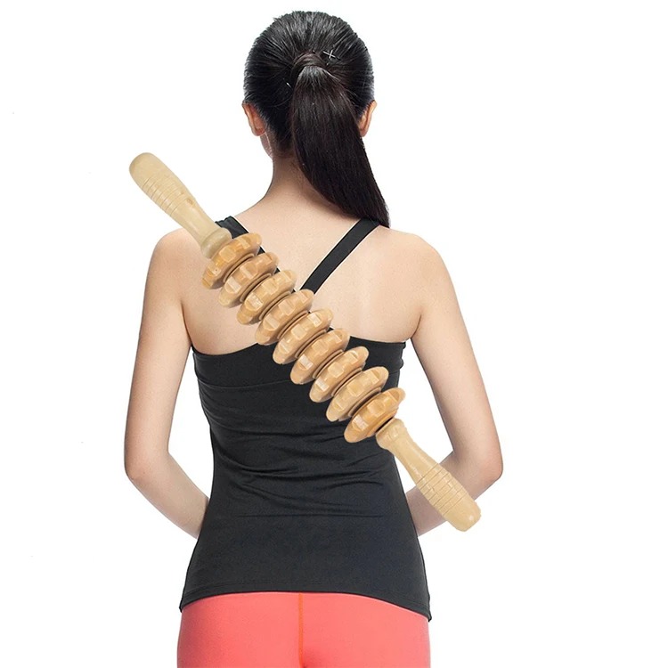 Amazon hot sale  handheld full body release pain other massage products wood roller,lymphatic drainage,cellulite massager
