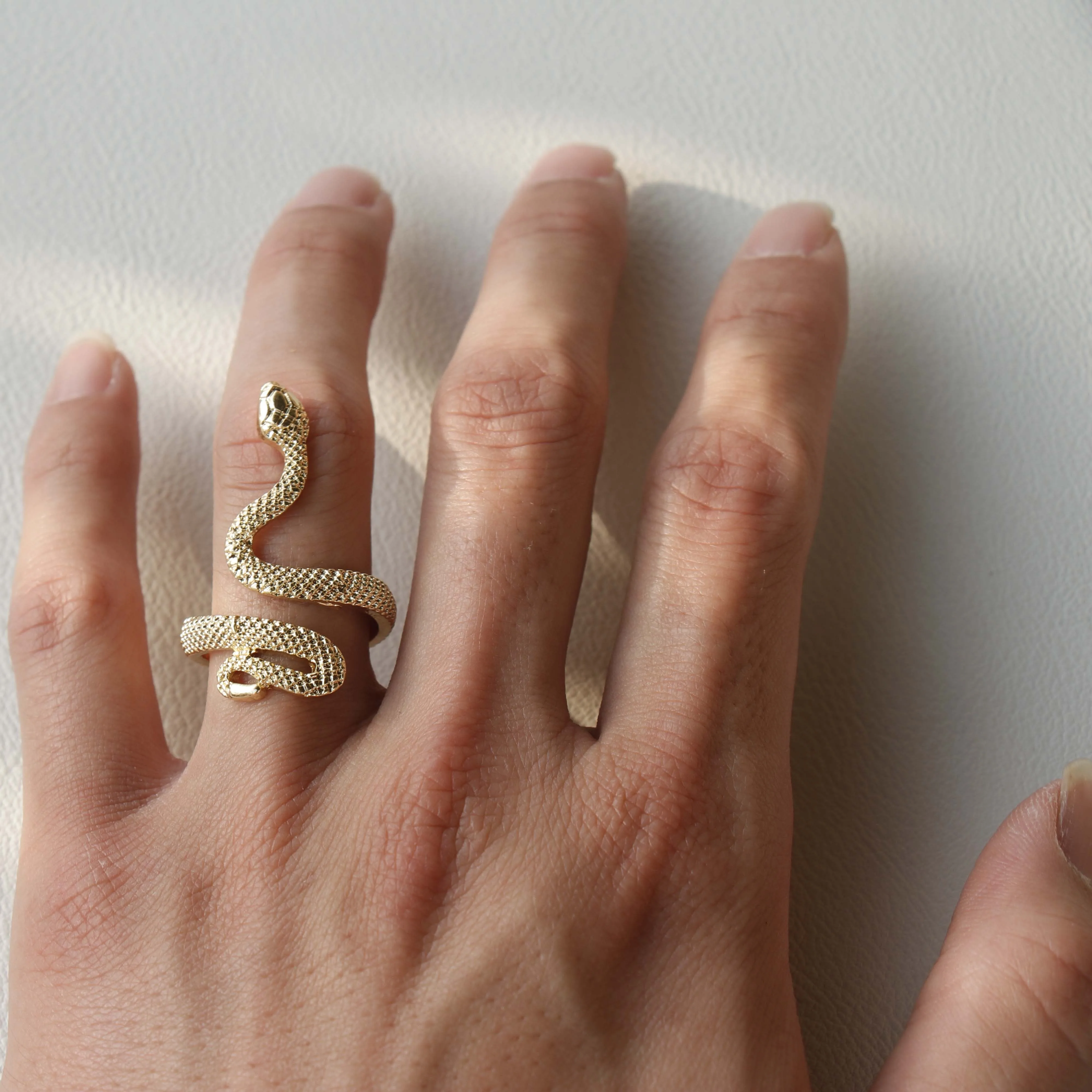 JUHU adjustable 18K gold plated rings men wholesale snake rings for men jewelry fashion snake ring for women