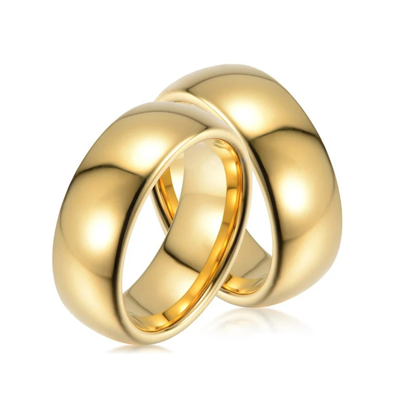 Tungsten Carbide 18K Gold Ring For Men Women Lovers Wedding Band Alliance Bridal Jewellery Sets