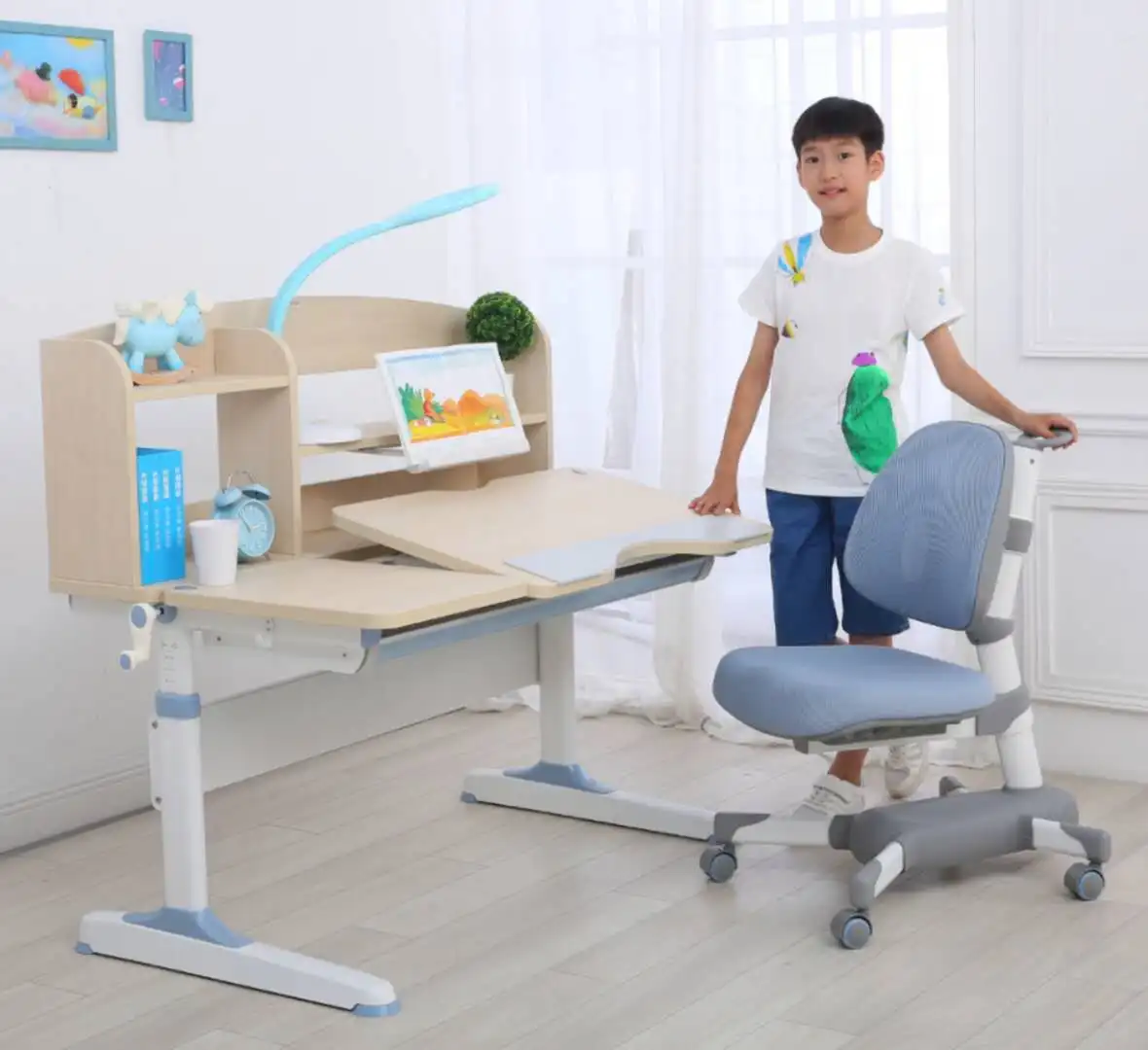 
Kid Srite height adjustable bedroom desk computer ergonomic desk kids modern study desk 