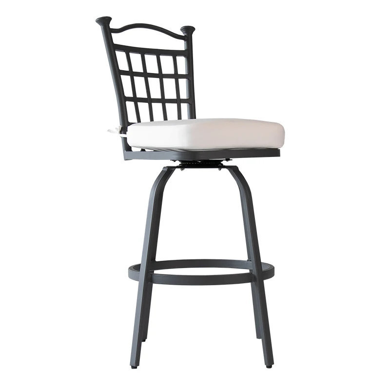 Wholesale European Style Night Club Furniture Aluminum Stools High Bar Courtyard Chair with Back