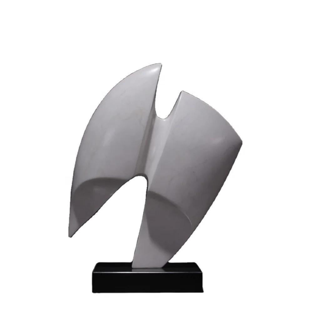 Modern abstract Outdoor Garden modern natural texture FangShan White marble stone sculpture