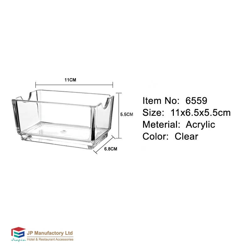 High Quality Acrylic Tea Coffee Sugar Bag Holder Organizer Clear plastic coffee holder Decorative Tea Bag Holder for Hotel