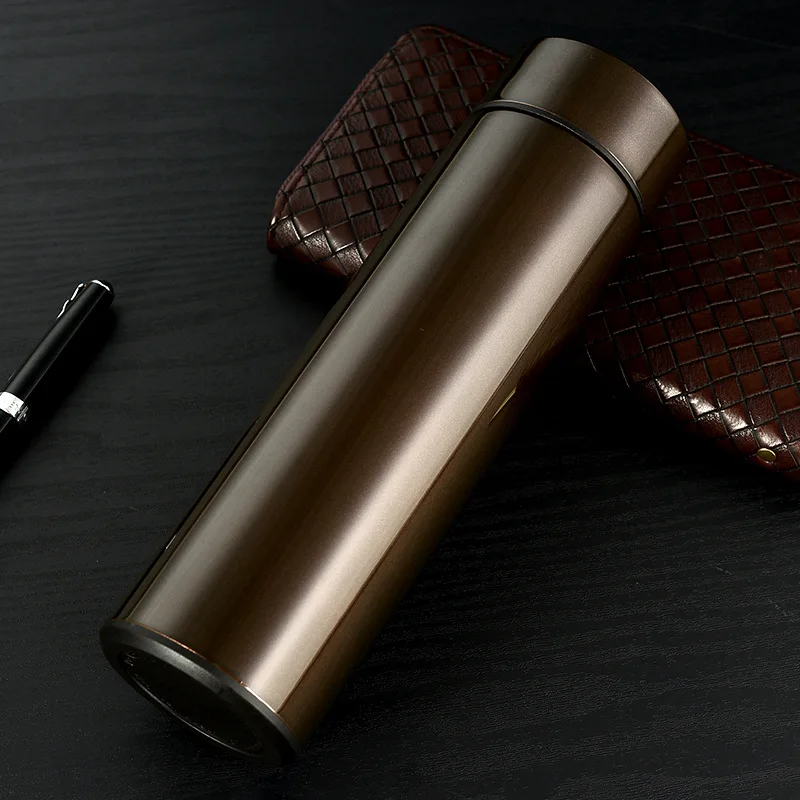 Корея 500 мл Нержавеющая бутылка для воды с вакуумной изоляцией Колба светодиодный дисплей температуры