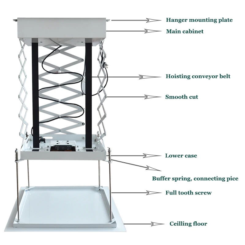 Custom Height Projector Lift Motorized Ceiling Projector Bracket Projector Hidden Lifter Adjustable Wireless Control