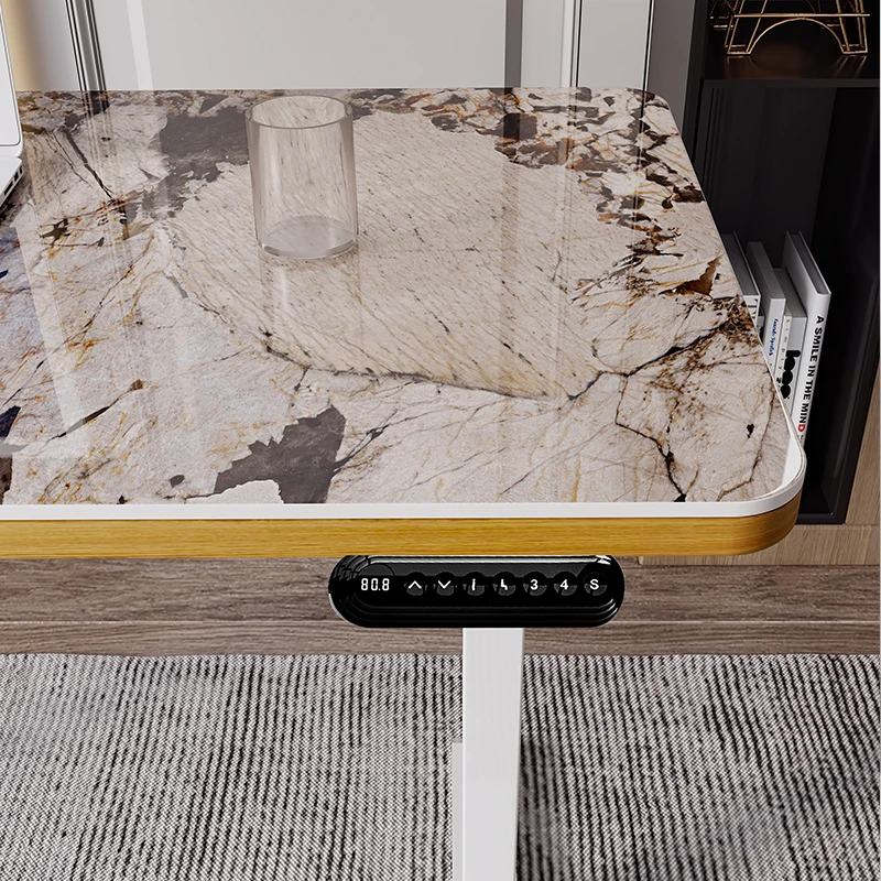 Changteng Nordic style Bureau Debout Marco de escritorio Rock Slab Height Adjustable Sit Stand Desk Elektrischer Schreibtisch