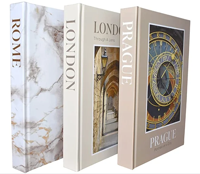 3 Piece Set - Real Hard Cover Decor Books with Blank Pages - White Decorative Books for Home Decor, Book Decor, Matte Decorative