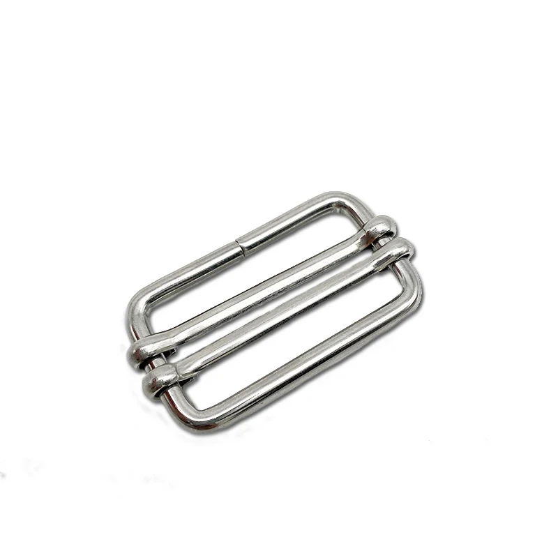 High Quality Stainless Steel 304 Double Glide Slider Buckle Metal Adjusting Clasp Buckle Webbing Adjusting Buckle