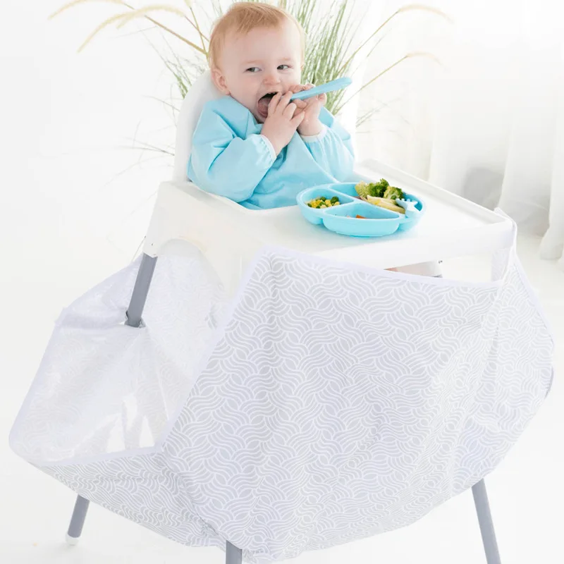 High Chair Food Catcher for Babies And Toddlers Splat Mat Under High Chair Food Bib And Mess Catcher