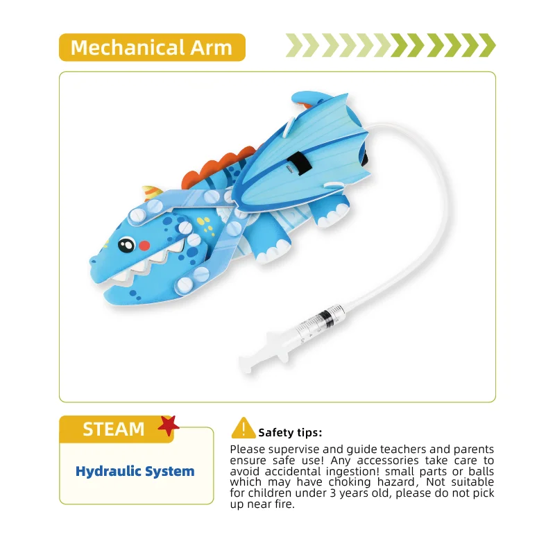 Science DIY Hydraulic Machinery Arm Model Craft Kit With Electrical Accessories Science Engineering Toys STEM DIY Kit Education