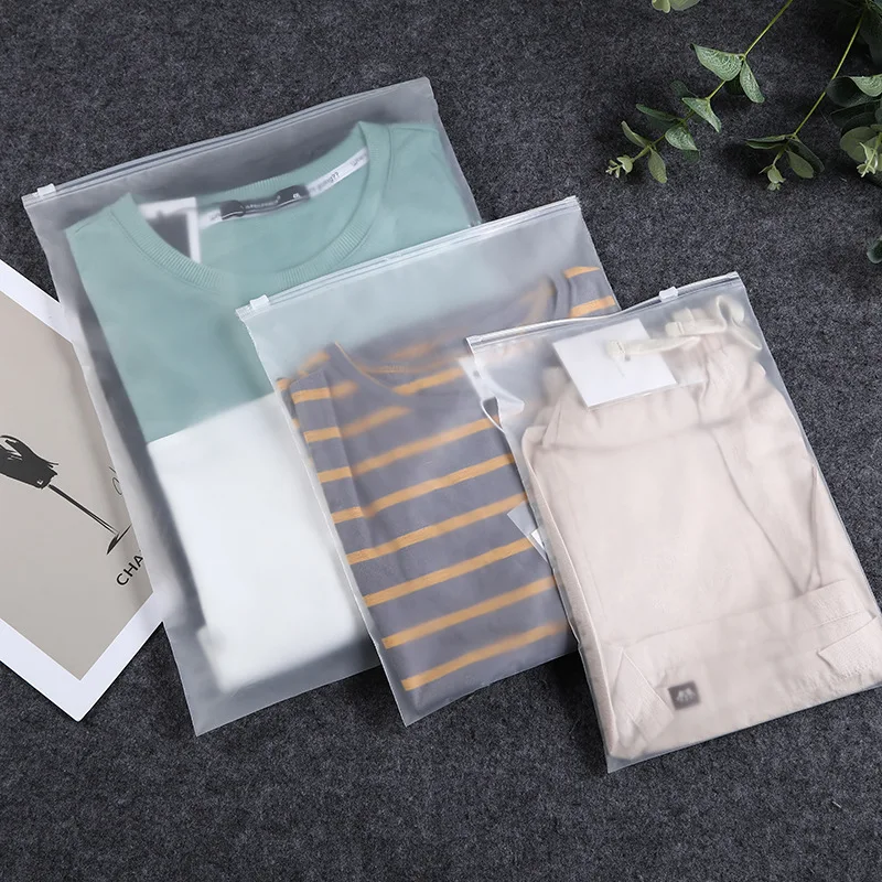 Biodegradable Sealing Zipper Packing Clothing Bag Frosted Clothes Shirt Swimwear Packaging Zip Lock Plastic Bag
