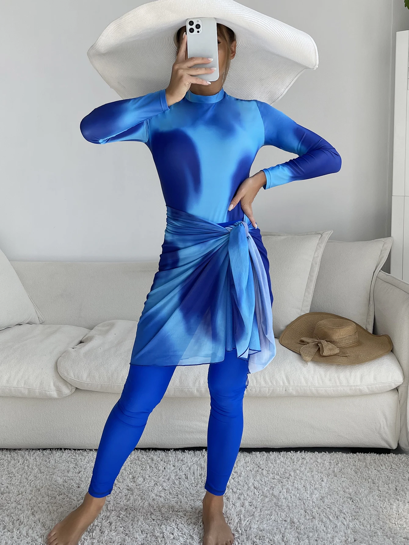 Muslim Modest Long Sleeve Burkinis swimwear for women Full Cover Islamic Hijab maillots de bains musulmans maillot femmal