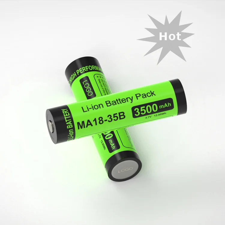 12 Years Factory 18650 3.7V Li-ion Rechargeable Battery 3500mAh Button Top for Flashlights