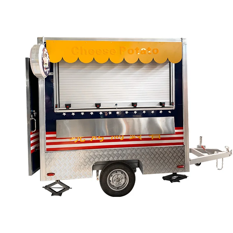 12ft food truck trailer with kitchen equipment USA customized street vending carts snack for sale