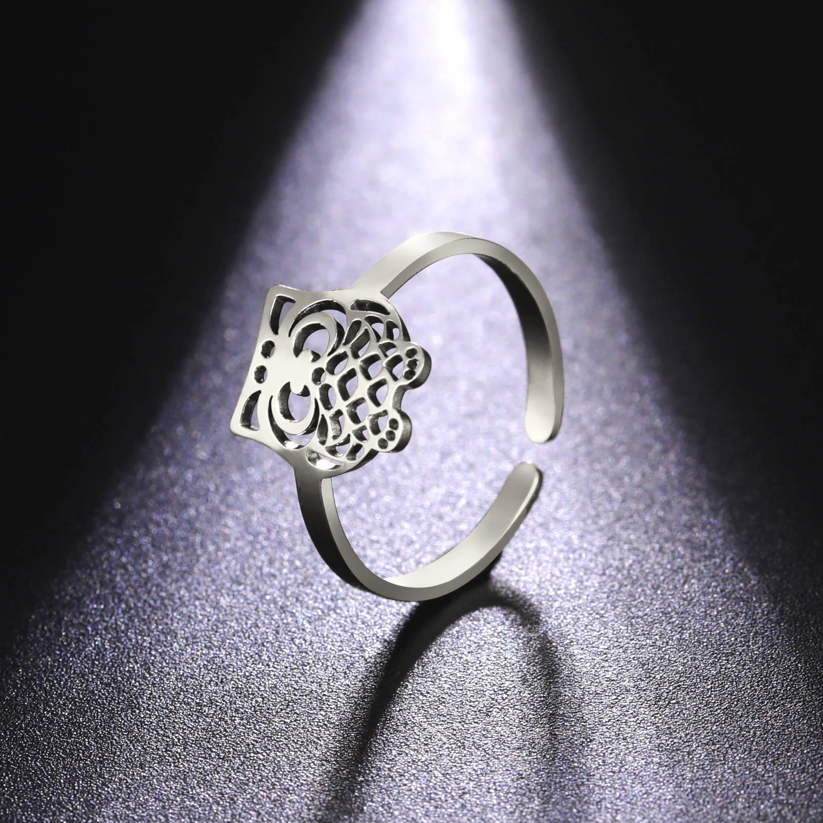 Кольцо с вырезом в виде совы из нержавеющей стали регулируемые кольца на палец модные ювелирные изделия животных новый подарок день Святого Валентина для женщин и девочек