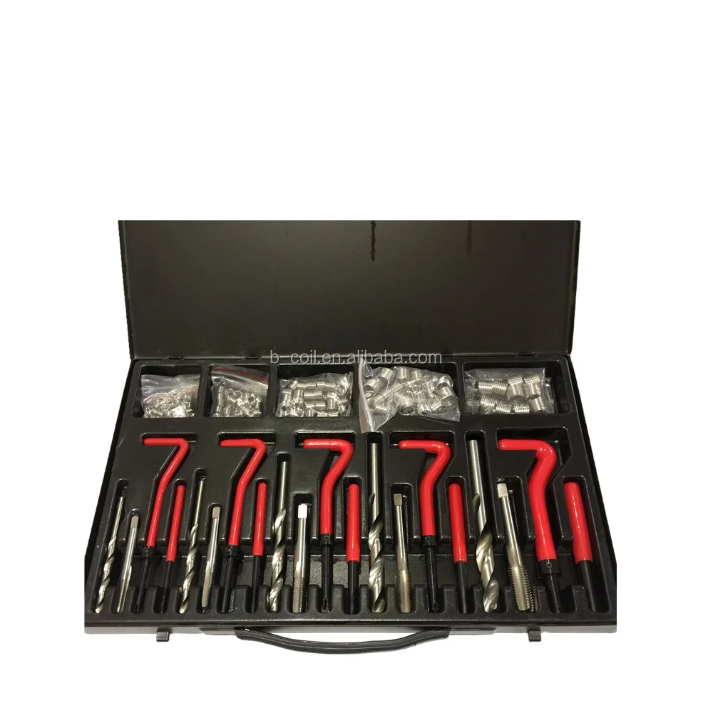 131 pcs screw thread repair kit hand tools coils thread insert installation tools kit