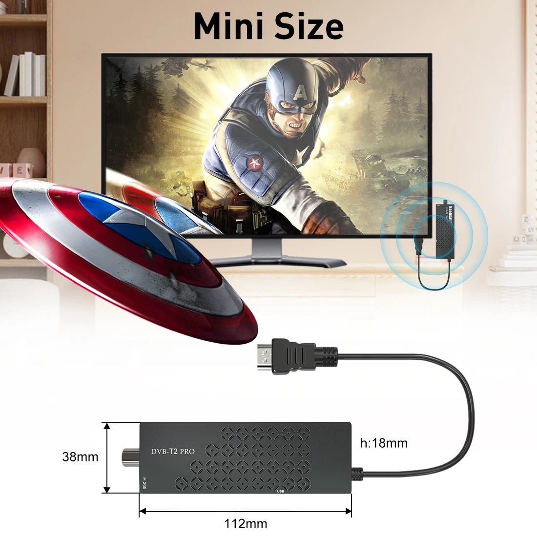 Haohsat CE RoHs Лучшая цена цифровой USB WIFI 1080p Hevc 10Bit Fire TV Stick 4K HD DVB T2 H265 для Италии Франции Германии