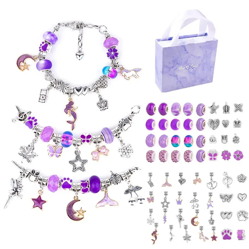 Wholesale DIY Handmade Beaded Bracelet Birthday Gift for Girls Creative Jewelry Set with cute design and good luck