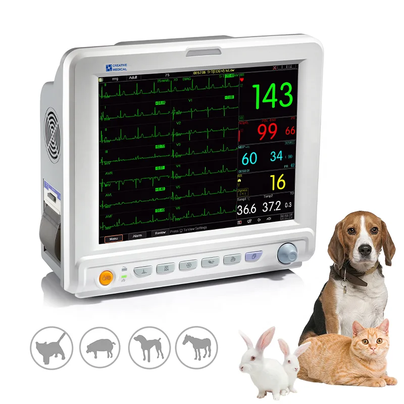 12.1 inch Hospital Clinic International Standard Permanent Body Temperature Probe Vet Veterinary Patient Monitor
