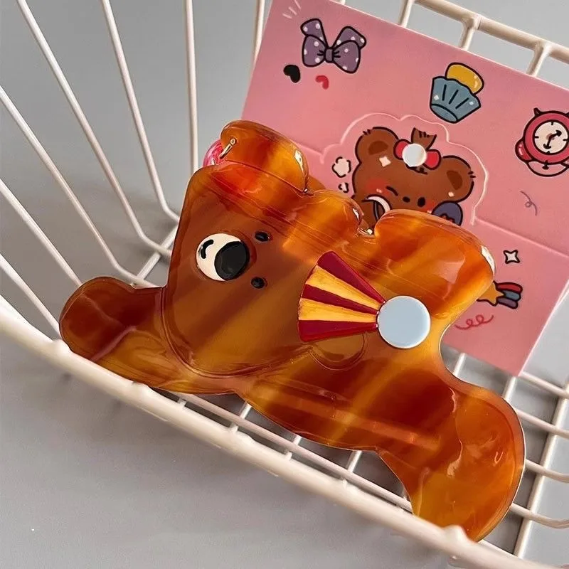 Personalized acetic ethylic acid bear kids big hair claw clip for gift