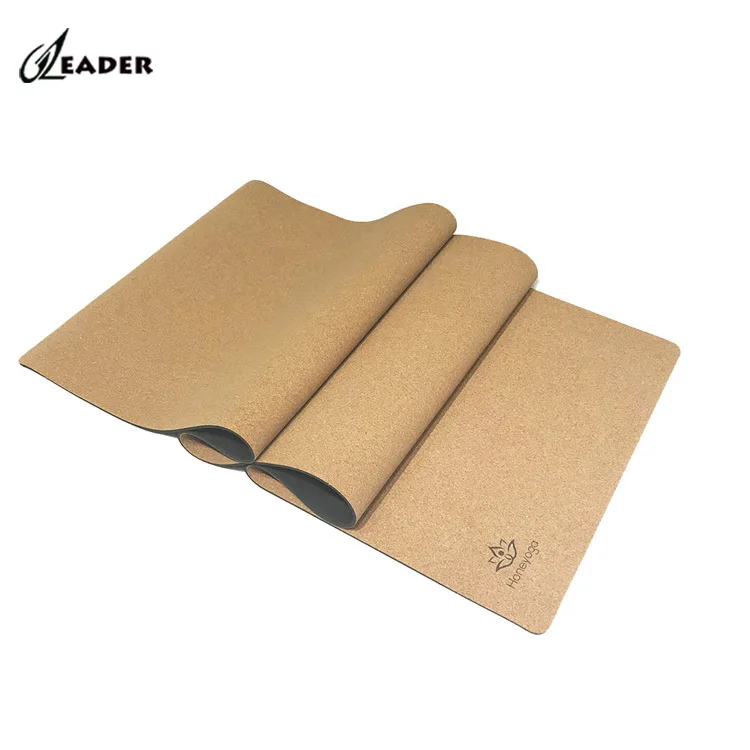Custom Anti-Slip Fitness Cork Yoga Mat Eco-Friendly Natural Rubber Bottom TPE Material for Gym Use