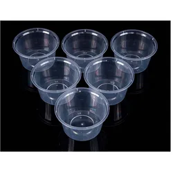 Прозрачный пластиковый одноразовый соус с крышками, 1 унция