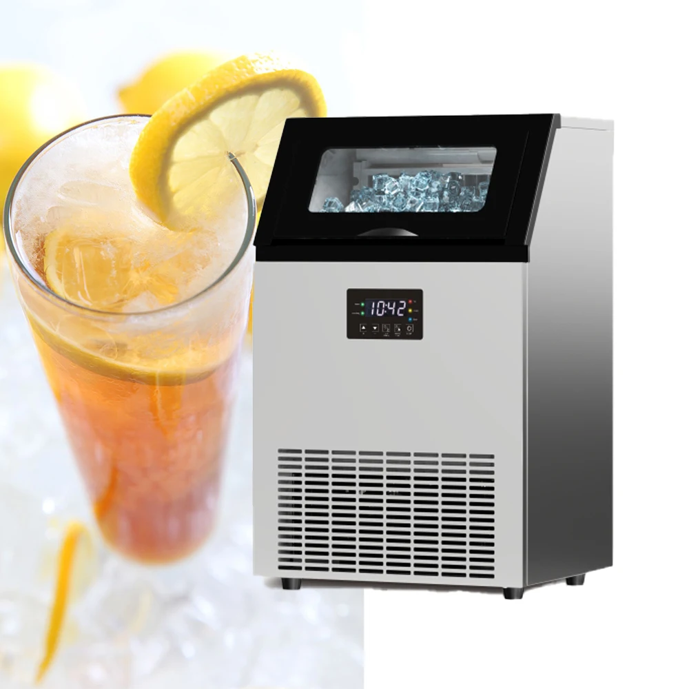 Middle Size Automatic Ice Maker 55 kg/24h 360W Dual Water Supply Ice Maker Commercial