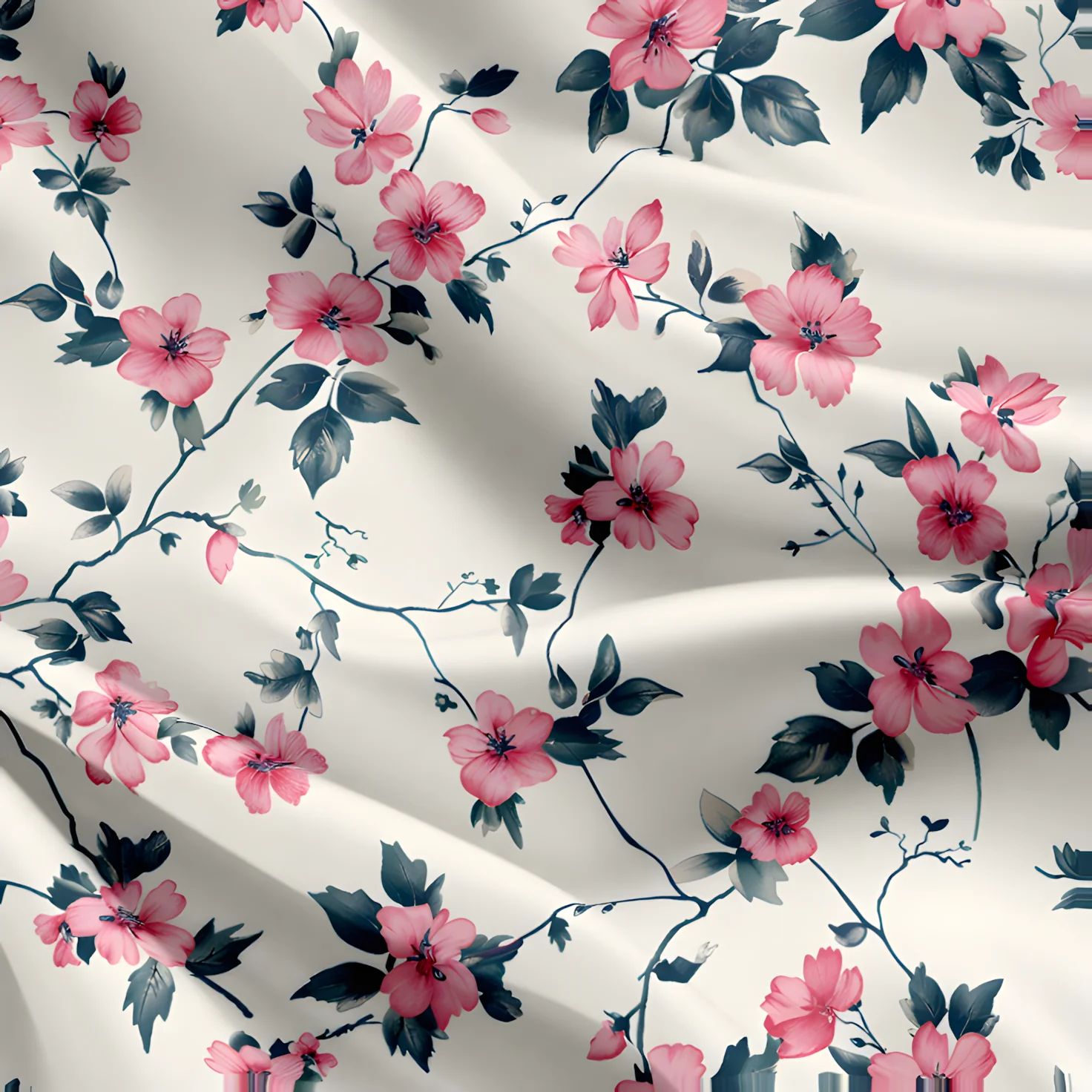 Liberty Floral Custom Printing On Elastic Cloth Silk Satin Polyester Spandex Material Fabric By The Yard