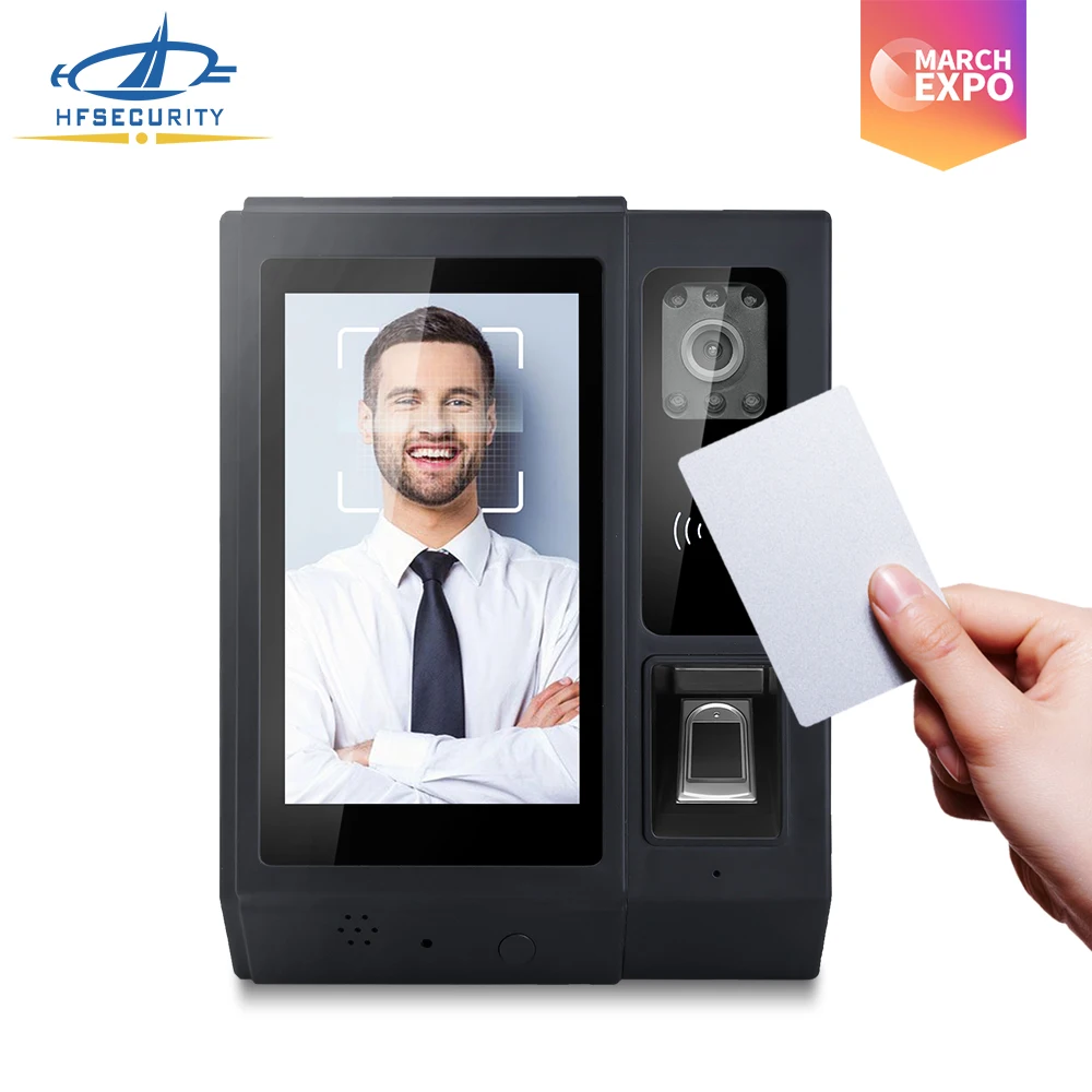 HFSecurity HF-A5 Smart Face++ Recognition Android POE Device Fingerprint Scanner Time Attendance Machine with Card Reader