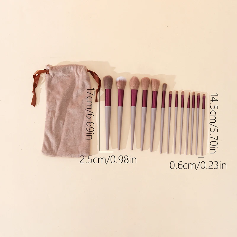 Beginner Specific Wholesale 13 Makeup Brushes Set With Cloth Bags Soft Durable Portable Makeup Brushes Set for Novice