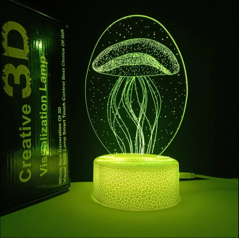 Customized 7-Color Gradual Changing LED Touch Switch USB Table Lamp Modern Jellyfish Illusion Night Bedroom Hotel 5V Electric