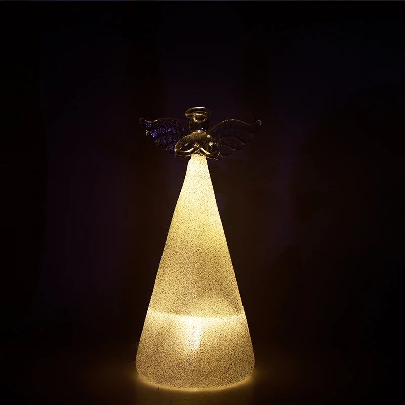 Factory supply angel shape home decoration christmas glass ornaments colourful glass crafts
