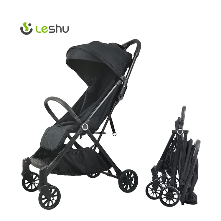 Effortless Navigation Baby Stroller with Linked Brake System and Safety Harness