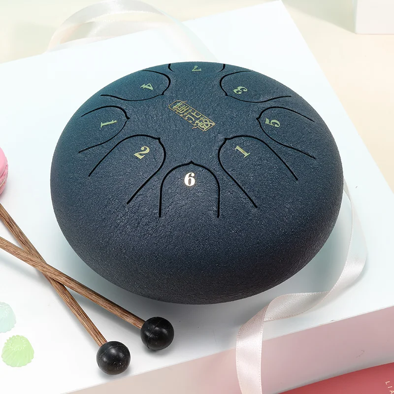 Hluru Mini Children Tongue Drum 6 inch 8 notes Steel Tongue Drum for Kids and Adults