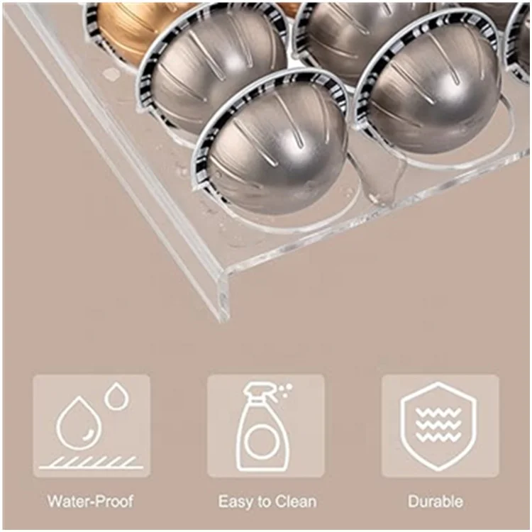 Coffee Capsule Storage Tray, Drawer Insert Organizer Holds 30 Pods Compatible with Vertuo Vertuoline Capsules Drawer of Kitchen