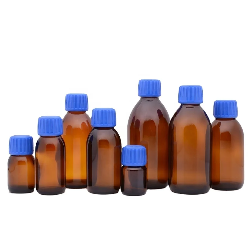 amber maple syrup glass bottle with screw cap for oral liquid